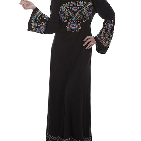 Скалли HC332 BLK XXL Женские Длинные платье с вышивкой черный-2XL | Женская одежда