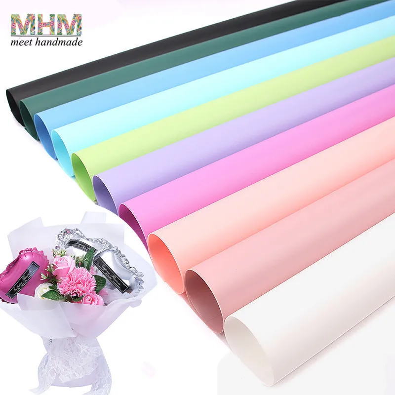 

Hot Sale 10pcs Waterproof Flower Wrapping Paper 58x58cm Flowers Gifts Packing Flower Bouquet Wedding Decor Crafts Materials