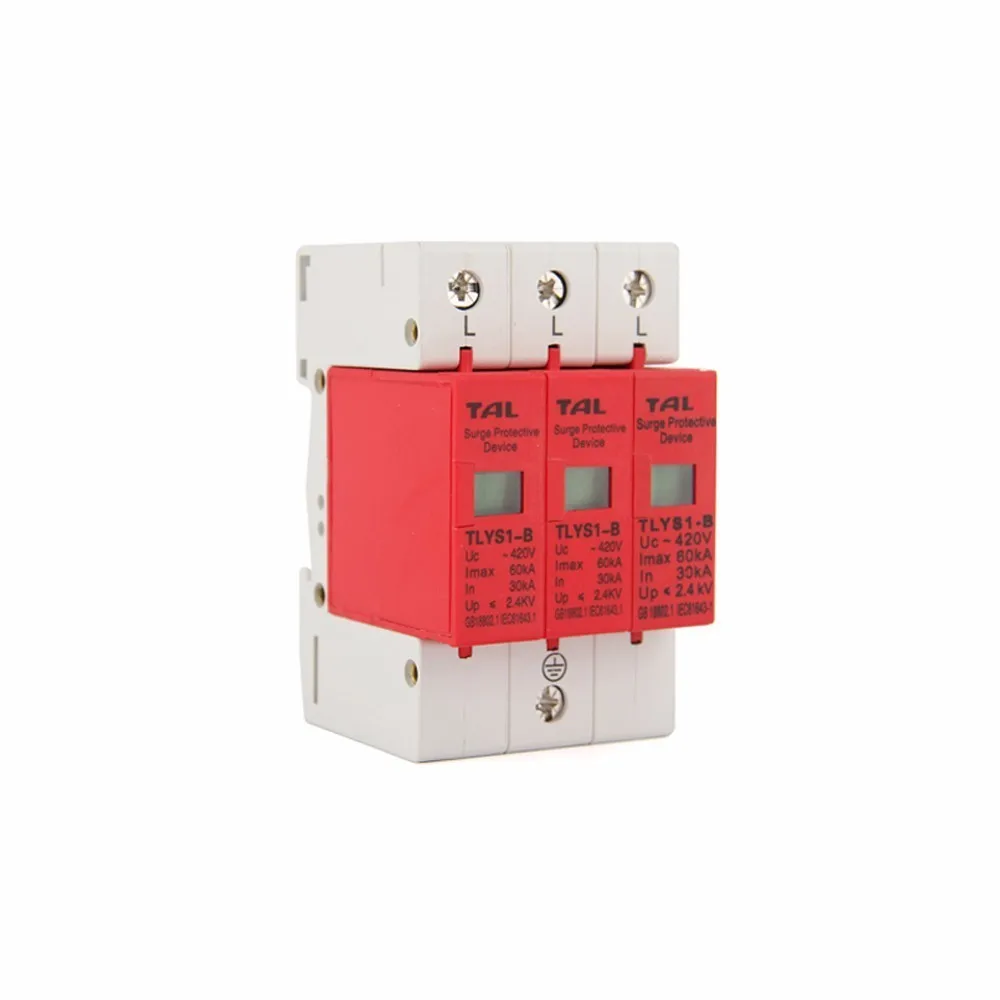 Защита от перенапряжения B60-3P 30KA ~ 60KA 275V 385V 420V AC Spd домашнее защитное устройство