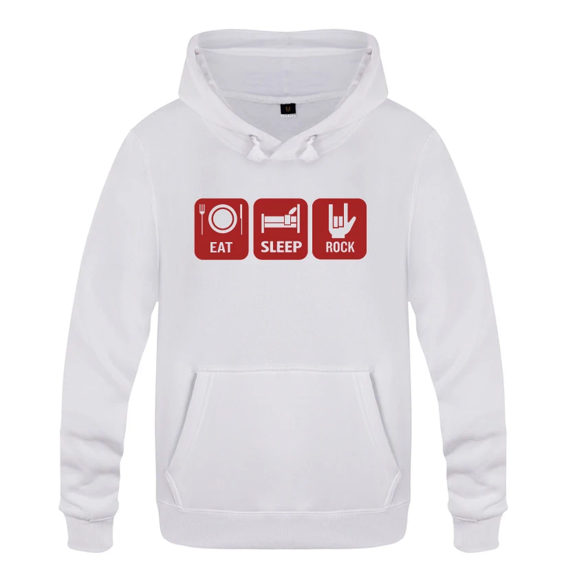 

Eat Sleep Rock Music Rocker Music Sweatshirts Men 2018 Mens Hooded Fleece Pullover Hoodies