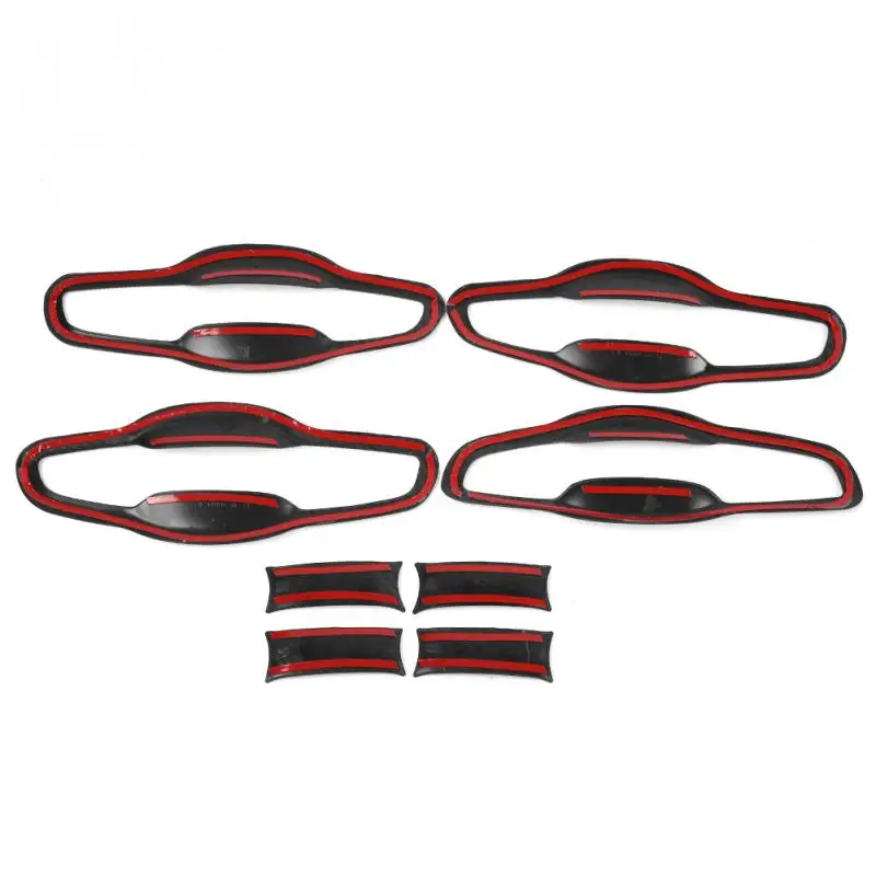 8 pcs Car Door Handle Bowl Frame Trim Stickers Protector for Honda CRV 2017 Styling Carbon Fiber Style Accessories NEW | Автомобили и