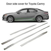 Car Body Door Side Line Cover Strip Exterior Molding Trim Guard For Toyota Camry 2018 Silver Stainless Steel 4Pcs