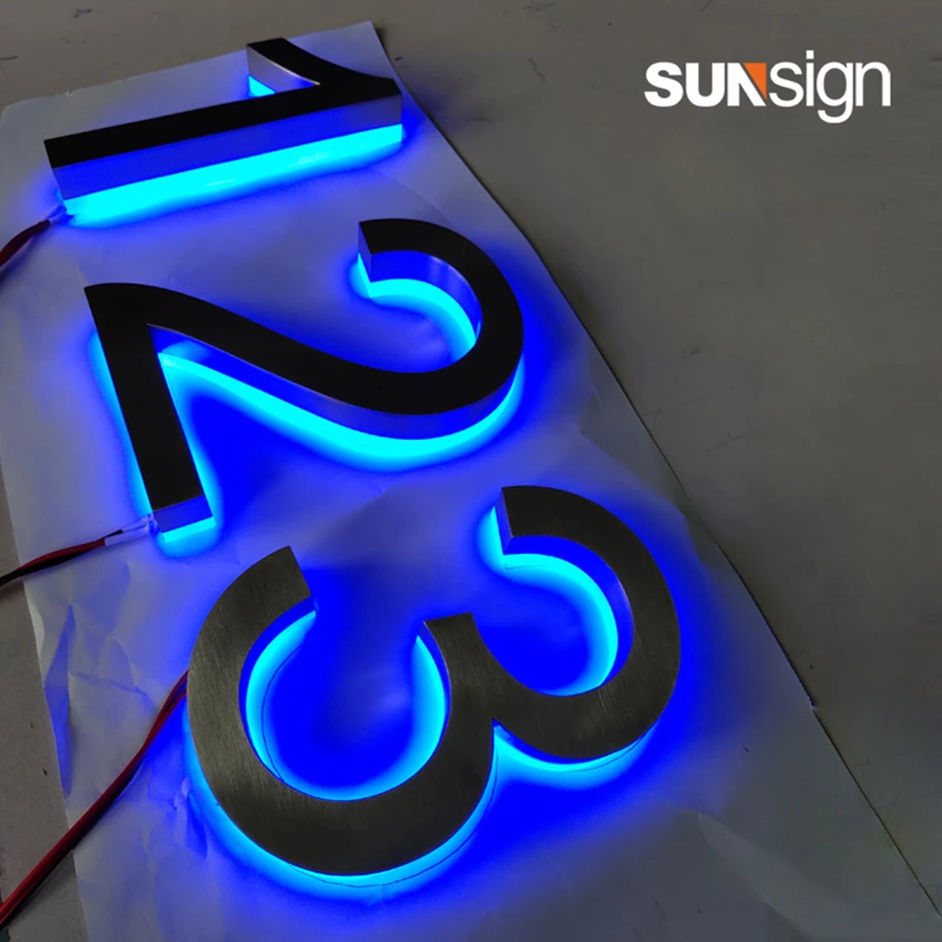 H20cm one letter Outdoor 3D waterproof stainless steel plate laser cutting house number