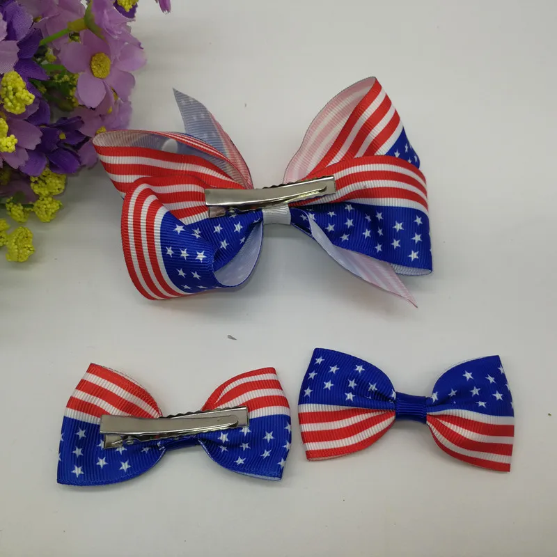 3 шт./лот головная повязка с американским флагом бантики 4th Of July бант для волос
