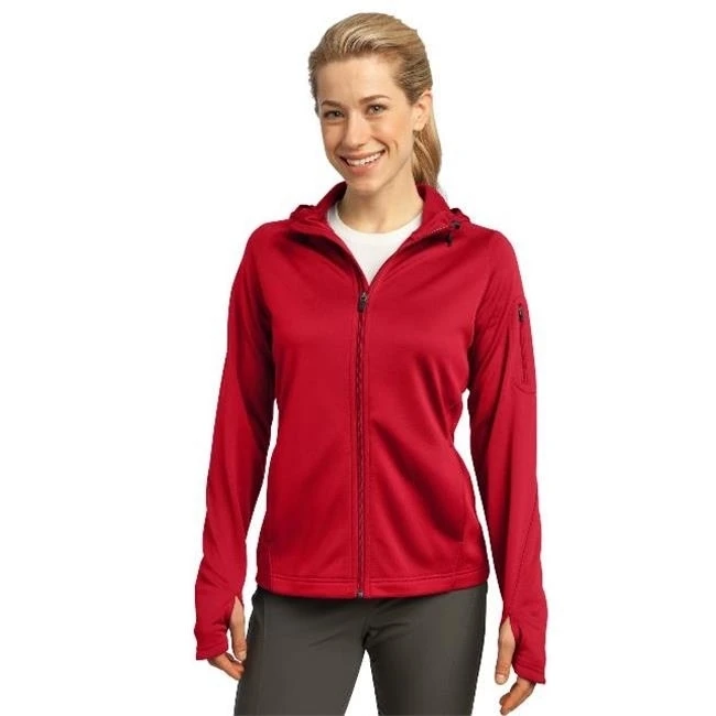 Спорт ТЭК L248 дамы Tech Fleece Full Zip Куртка с капюшоном истинный Красный очень
