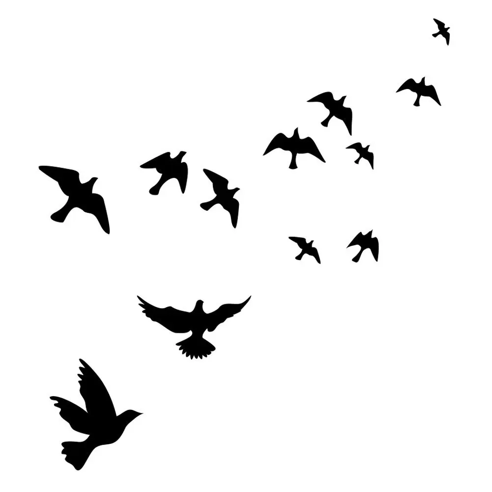 

PPYY NEW -Waterproof Flying Birds Picture Wall Poster Background Wall Sticker