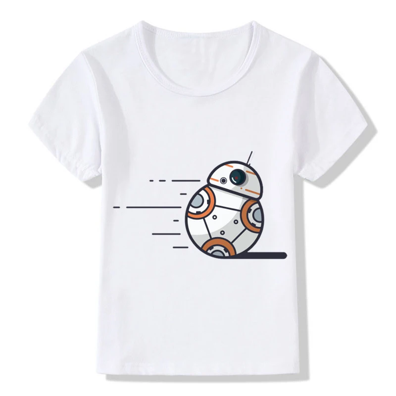 Детские смешные футболки BB 8 On The Move Design для мальчиков и девочек летние топы