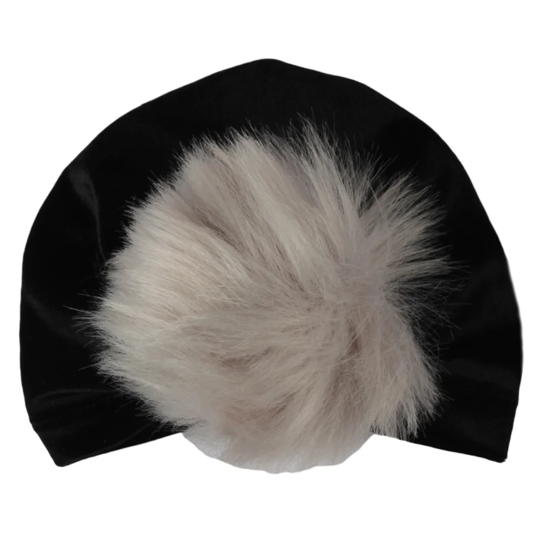 Fur Pompom Velvet Headband Baby Soft Elastic Hairband Kids Girls Headwrap Newborn Turban Bandanas Headwear Photography Prop | Детская
