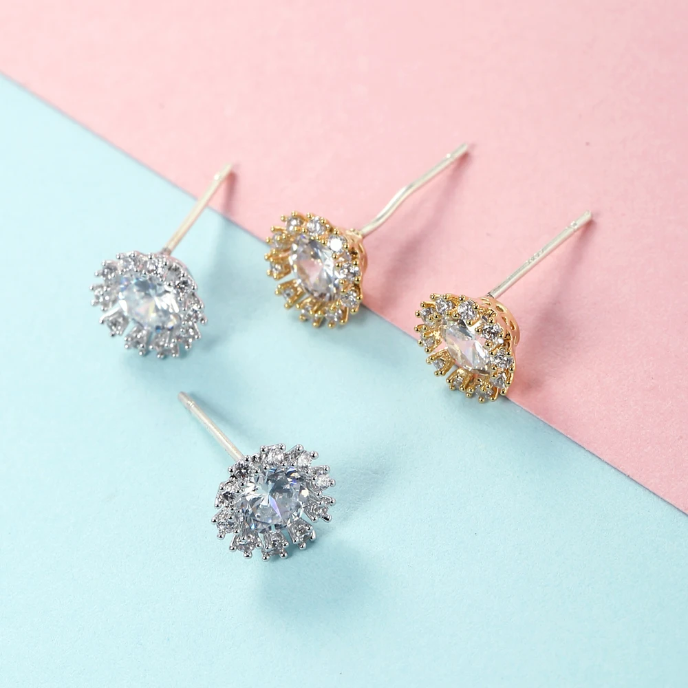 Женские серьги-гвоздики с AAA кубический цирконий камень Серьги дропшиппинг Лидер