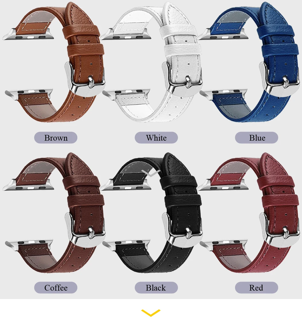 Ремешок из натуральной кожи для Apple Watch Band 42 мм 38 iWatch series 4/3/2 40 44 мм|Ремешки часов| |