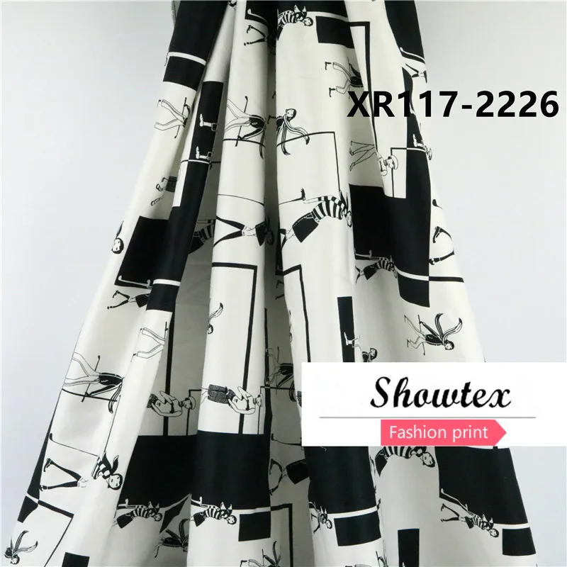Fashion printed fabric 148cm wide cotton geometry villain 32 stretch satin print cloth spring and autumn | Дом и сад