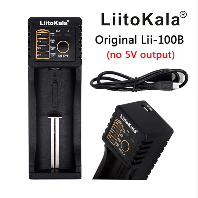 Liitokala Lii-100B зарядное устройство для 18650 26650 Ni-MH Ni-Cd перезаряжаемая батарея 4 35 V/3 2 7 V/1
