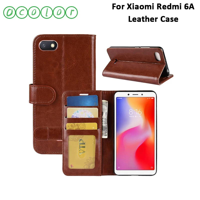 Ocolor для Xiaomi Redmi 6A PU кожаный нескользящий флип чехол бумажник 5 45 ''с карманом