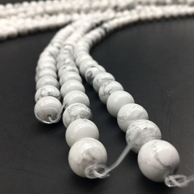 Натуральный драгоценный камень белый бирюзовый говлит бусины 4 мм 6 8 10 12 браслет