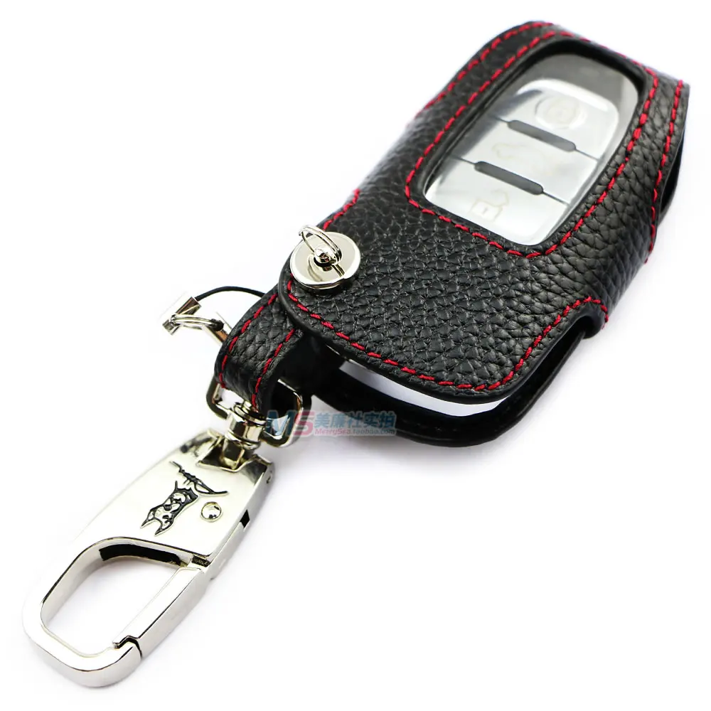 

High quality Genuine Leather Car Key Fob Cover for Great Wall Haval H6 2015 Hover C50 Key case wallet keychain auto accessories