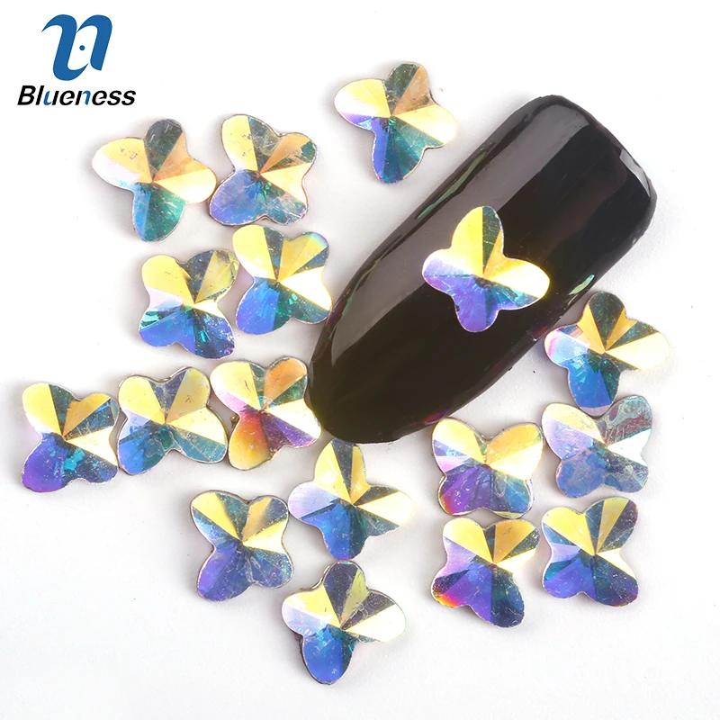 Blueness Nails Art стикер полировка Стразы очки амулеты Бабочка Дизайн 10 шт маникюр DIY