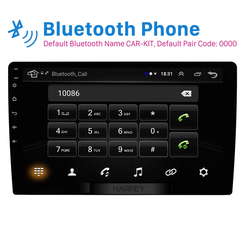 Harfey HD сенсорный экран 10 1 "Универсальный Android 8 2Din автомобильный Радио