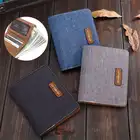 Мужской тонкий кошелек из парусины, кошелек с отделением для карт, мини-кошелек на молнии