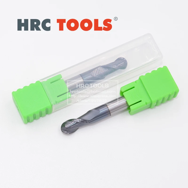 

K23-R6x24Hx12Dx100L Solid Carbide 2 Flutes Ballnose Endmill Helical Edge Router Bits Metal Cutter HRCTOOLS