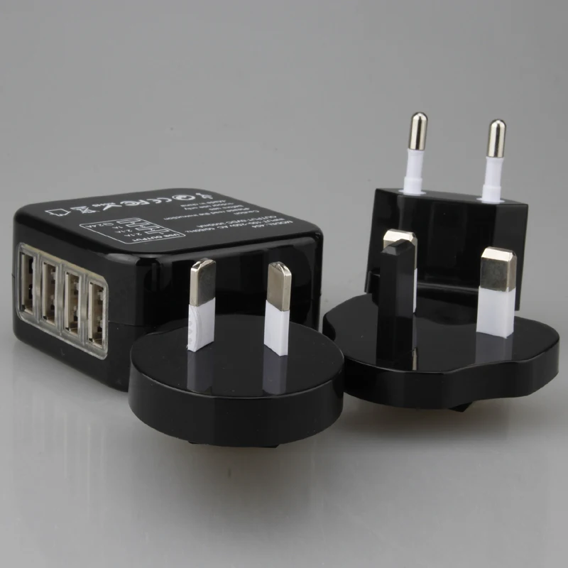 Универсальный дорожный адаптер для зарядного устройства с 4 usb разъемами