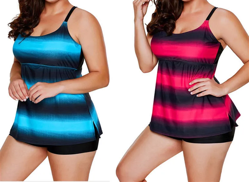 2018 New Brand High Quality Plus Size Push up Womens Two Piece Swim Dress Swimsuit Bikini Swimwear | One-Piece Suits