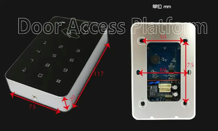 Стеклянная дверная Блокировка болтов Pin код + EM ID карта или MF IC Автономный