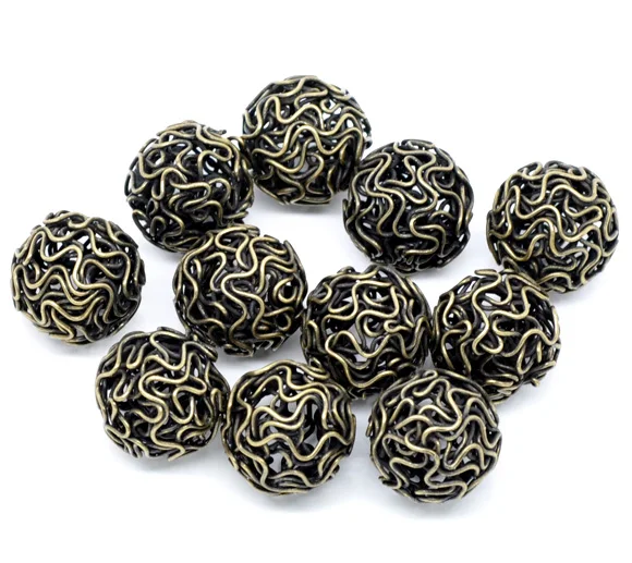DoreenBeads 20 бронзовых тонов полые круглые бусины 18 мм (B10324) yiwu|jewelry rabbit|jewelry crossjewelry
