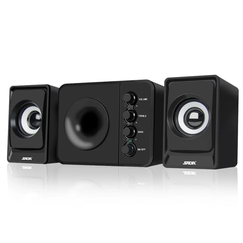 SADA D-205 3 in 1 PC Computer Speakers Set Mini Desktop Music Subwoofer USB NOTEBOOK Speaker for Phones | Электроника