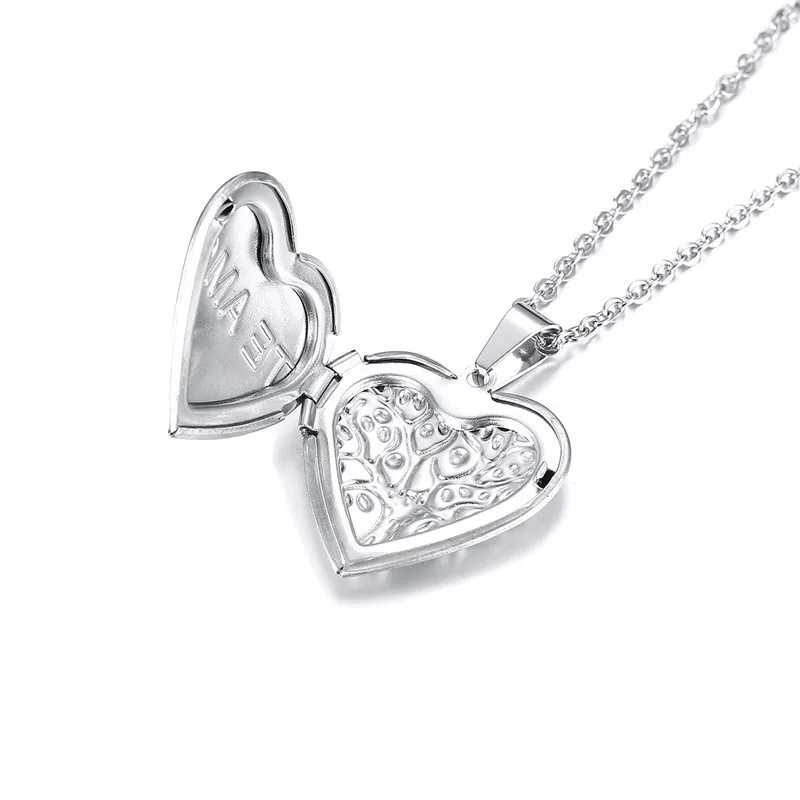 

Vnox Life Tree Heart Locket Pendant for Women Never Fade Stainless Steel "TE AMO" Engraved Necklace Elegant Feme Collier