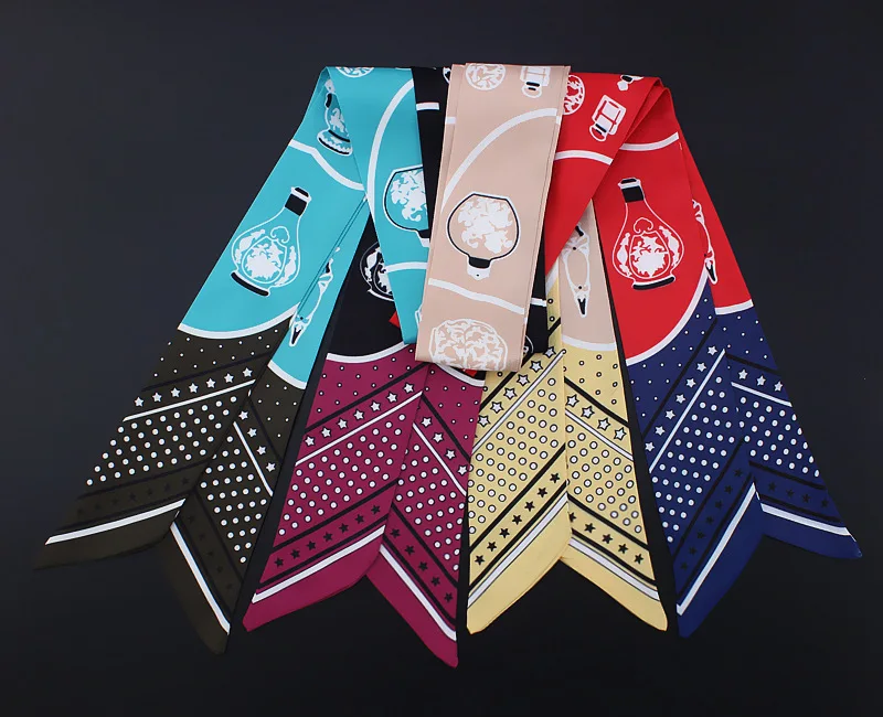 Роскошный бренд Twill Шелковый маленький женский модный головной шарф цветочный