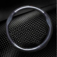 38cm carbon fiber steering wheel cover for bmw audi toyota honda hyundai mercedes benz kia leather carbon fiber cover