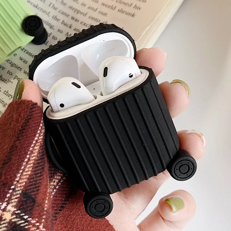 Новинка, защитный чехол для airpods в форме чемодана, bluetooth-гарнитура Apple, силиконовая, анти-капля, мягкий чехол, аксессуары для хранения