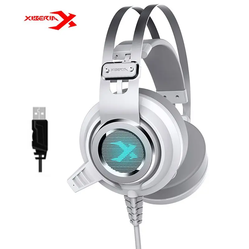 Top XIBERIA V2 7 1 проводные Игровые наушники с объемным звуком Светящиеся светодиодный