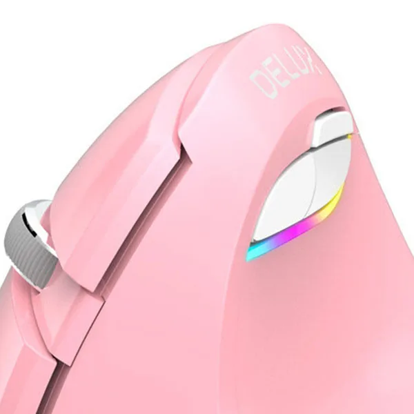 Delux M618 Мини Bluetooth 4 0 + 2 4G беспроводная Вертикальная мышь шестерни dpi RGB эргономичная