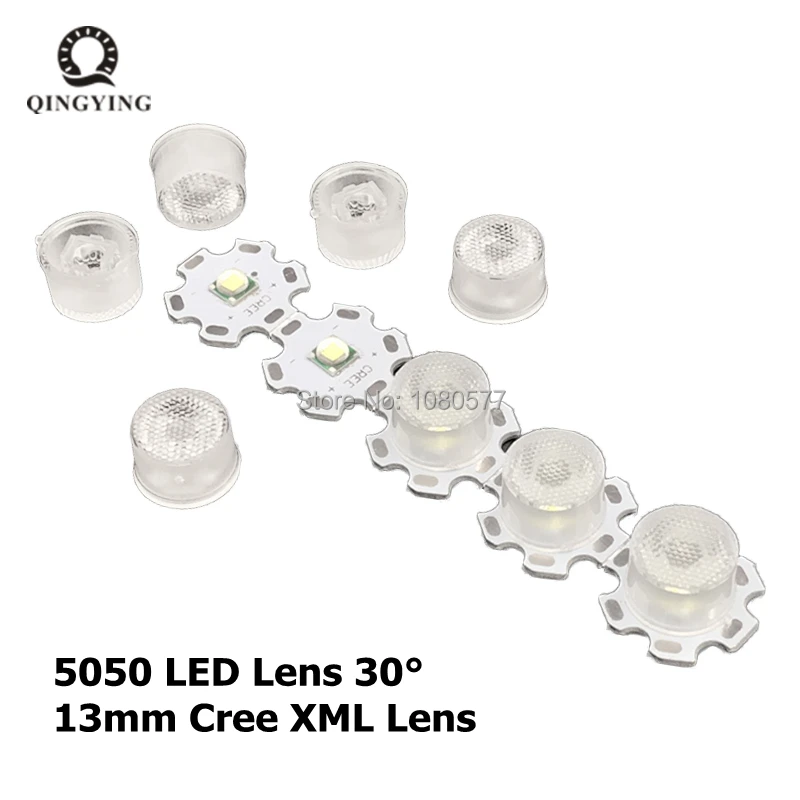 

13mm 1W 3W 5W 10W CREE LED Lens 30 Degree Optical PMMA Lenses Holder SMD 5050 XML XML2 XML-L2 Plano Reflector Collimator