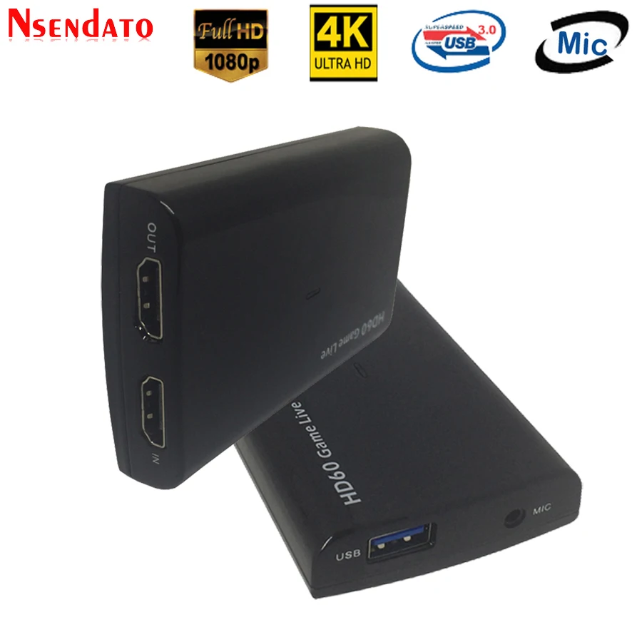 Карта видеозахвата Ezcap266 USB3.0 с микрофоном 1080P 60 к/с 4K HDMI|Кабели VGA| |