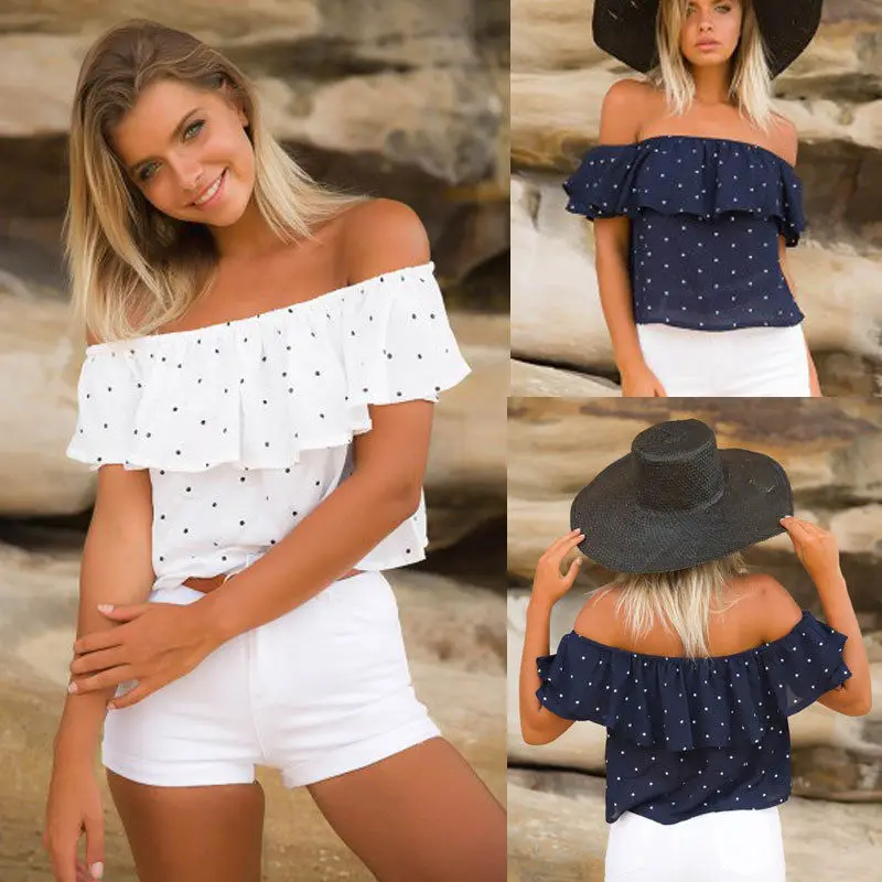 Модные женские топы с открытыми плечами женская летняя Свободная Повседневная