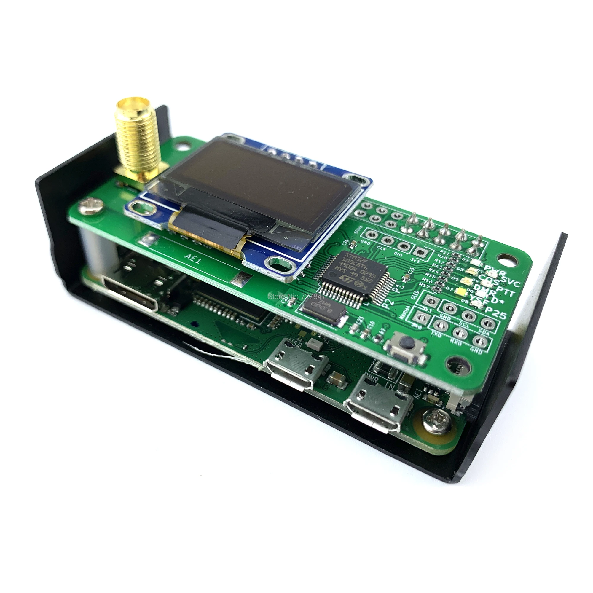 Jumbospot MMDVM hotspot поддержка P25 DMR YSF + raspberry pi OLED антенна черный чехол TF карта на 16 Гб