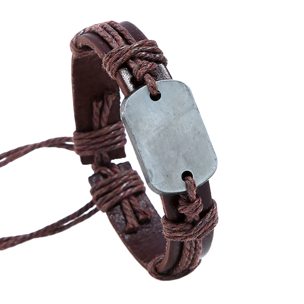 Мужской браслет из искусственной кожи в стиле панк винтажный пеньковой веревки