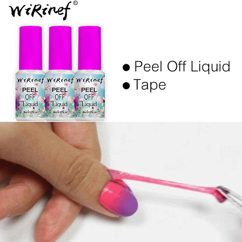 WiRinef Finger Protect клей отшелушивает 8 мл белый крем лак для ногтей легко чистить чтобы
