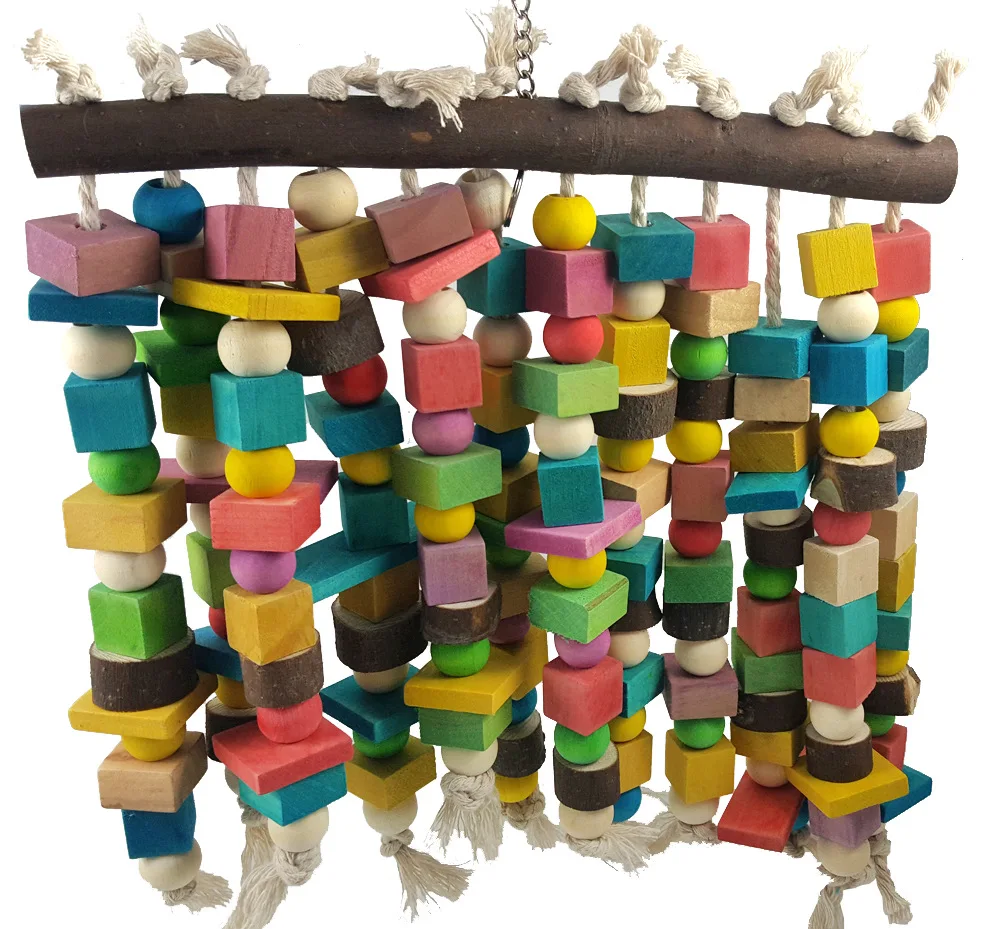 Big and medium parrots gnawing toy toys Large series of waterfall with natural | Дом и сад