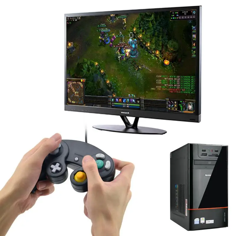 HobbyLane для Gamecube PC USB проводной контроллер Джойстик Navy геймпад NGC GC MAC компьютера