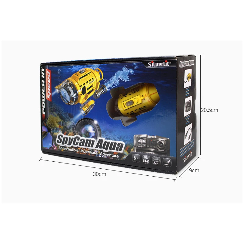 High Tech Rc игрушечная субмарина с камерой и светом 0.3mp может кормить рыб