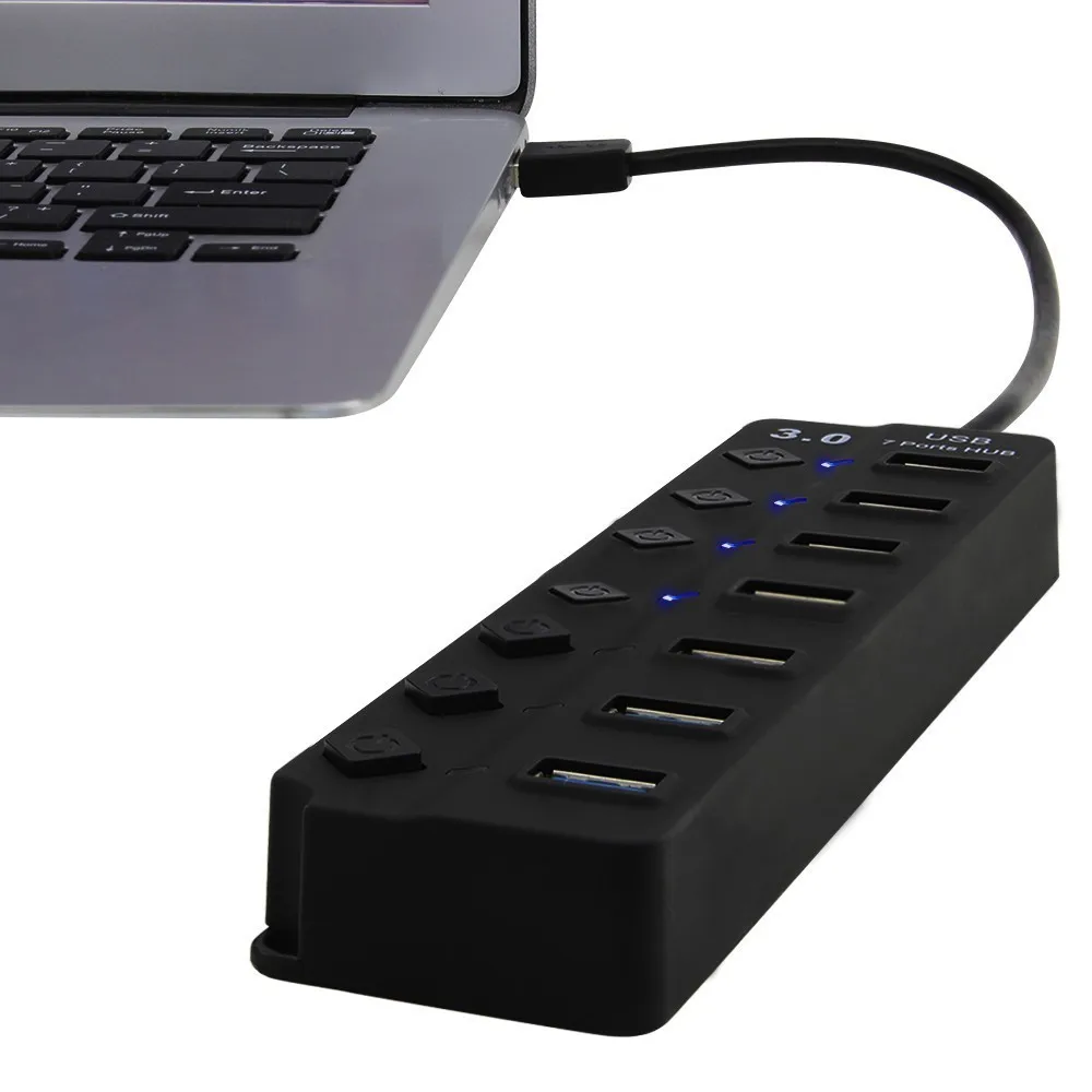 USB концентратор CHUYI 3 0 дюйма 7 портов 0|USB-хабы| |