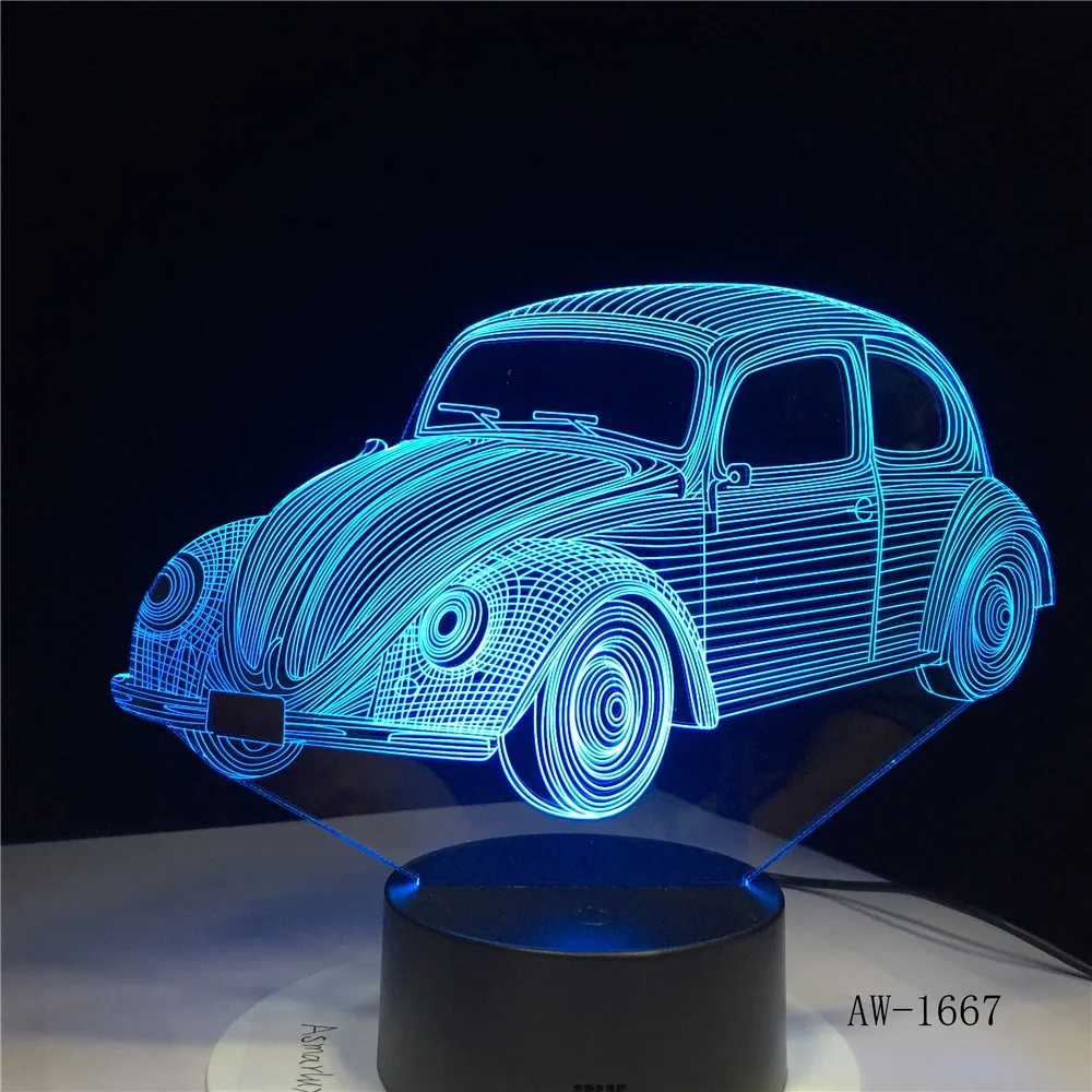 Автомобильная техника автомобиль бульдозер трактор 3D 7 цветов лампа визуальный