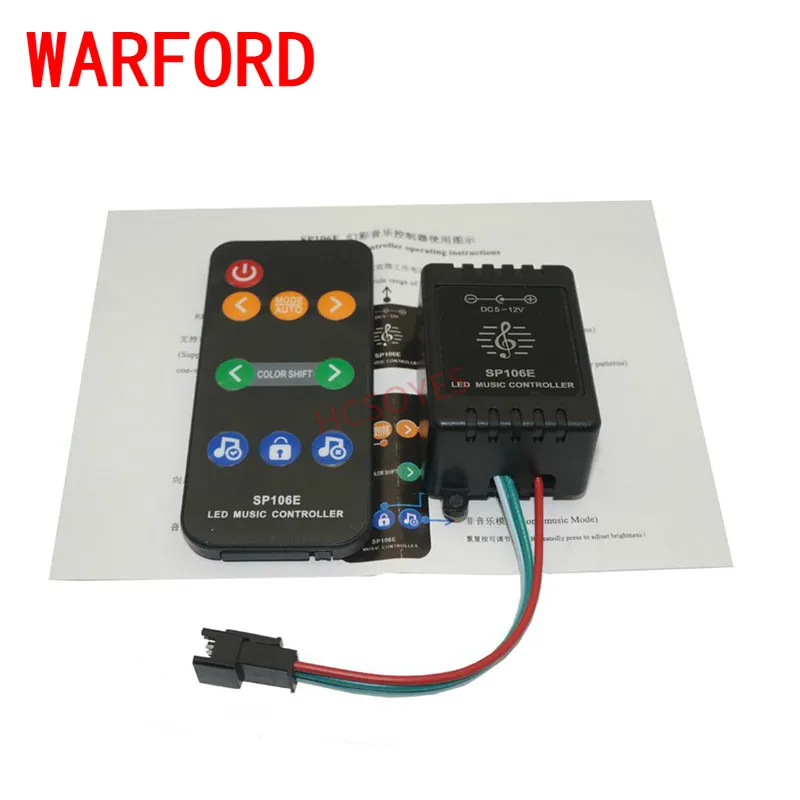 SP106E 9keys LED Music Controller DC5V-12V WS2811 /WS2812B /6812 /1903/6803 Magic tape digital colorful music controller | Лампы и