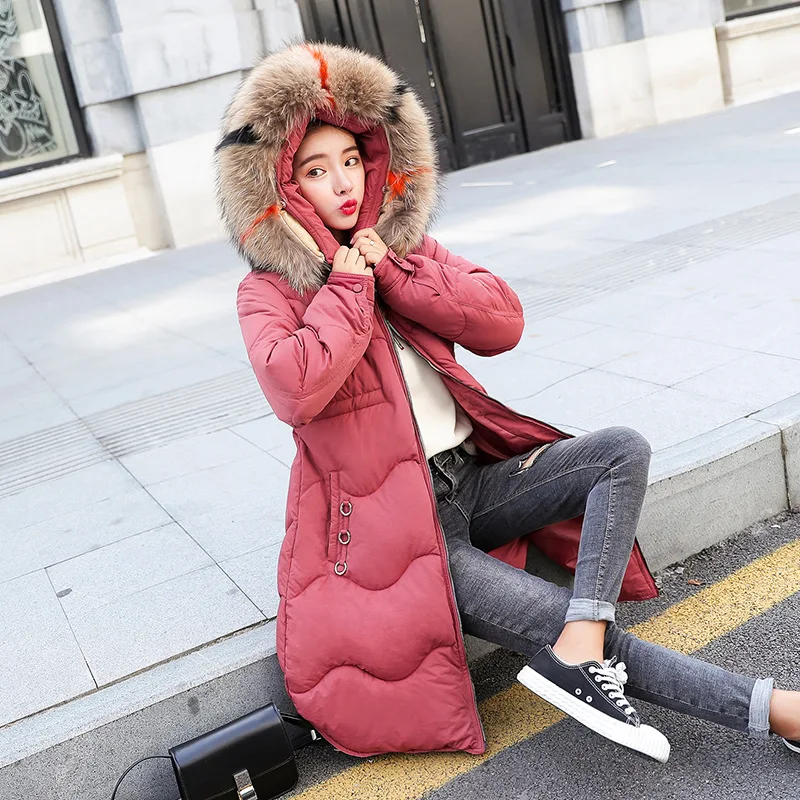 

And Down Cotton Girls Long Fund Self-cultivation Overknee Hair Lead Korean Show Thin Bread Serve Will Code Jacket Coat Tide