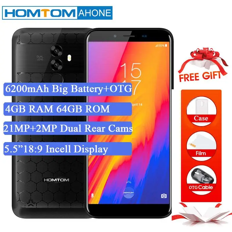 Оригинальный HOMTOM S99 5 &quotIncell HD + 18:9 мобильного телефона Android 8 0 MTK6750T Octa Core 4 GB