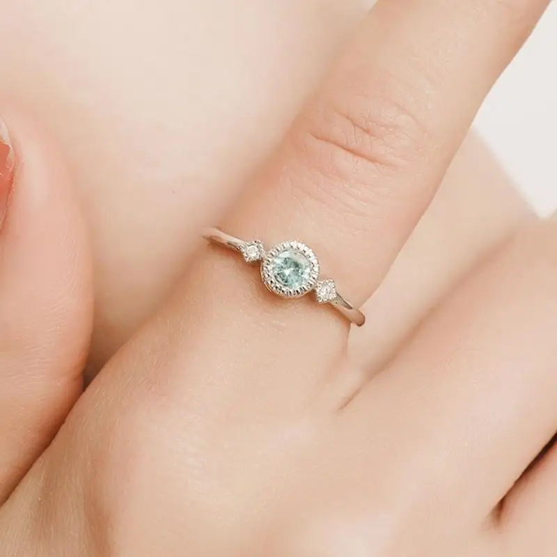 Модные кольца Engagemen из циркония с кристаллами для женщин и девочек Серебряное
