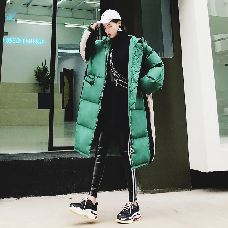 Winter Cotton Padded Coat Women 2018 Fashion Hooded Wadded Jacket Thicken Warm Long Parka Loose Overcoat Mujer Invierno 330 | Женская